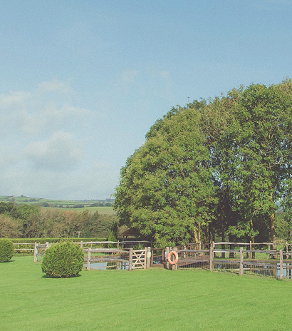 the grounds at Ridgeview, west barn estate